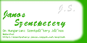 janos szentpetery business card